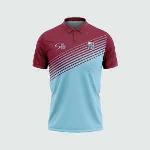 Claret And Blue Customized Cricket Team Jersey Design